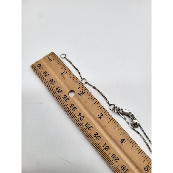 MADEWELL Minimalist Pendant Silver Tone Necklace Vertical Bar - Picture 6 of 7